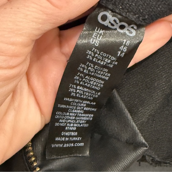 ASOS Denim Wax Coated Gold Chain Jeans 14 - Picture 12 of 12